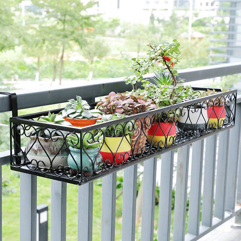 防多肉花栏欧式铁艺栏杆花架子盗窗护壁UOY挂悬挂架式花盆架阳台
