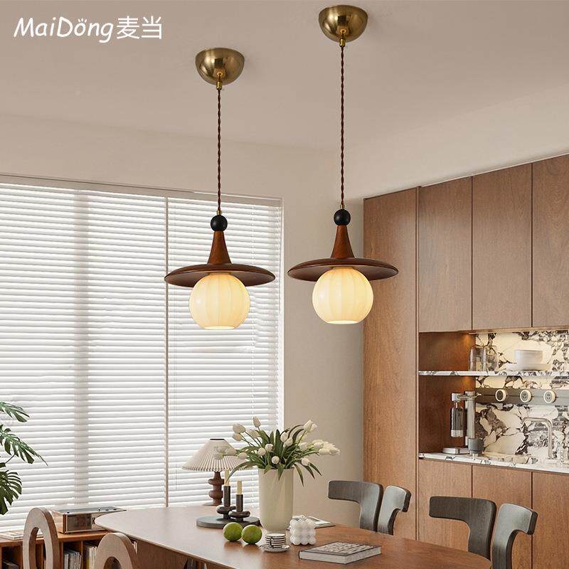 中古风餐实厅801灯吊简灯式复古茶法室餐桌吧台灯美式约木床头小