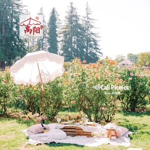 婚庆沙滩遮阳用伞白色户外道具太阳伞二折伞花园折叠伞促销 广告伞