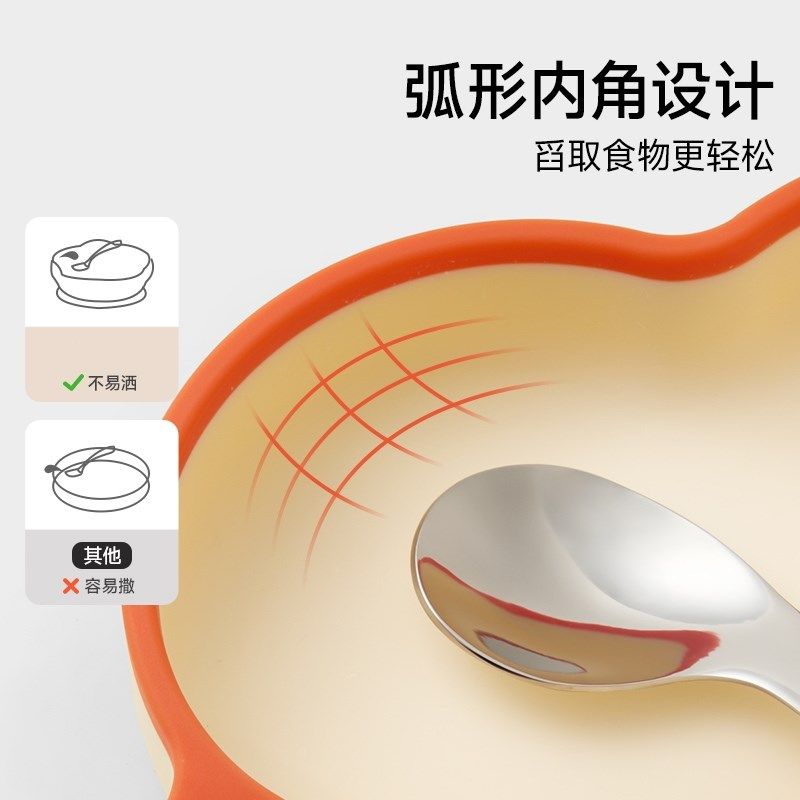宝宝餐盘吸盘一体式婴儿童硅胶吸管碗分格盘学吃饭训练勺餐具套装,婴童用品,儿童餐具,淘宝优惠券,粉丝福利购,淘宝优惠卷