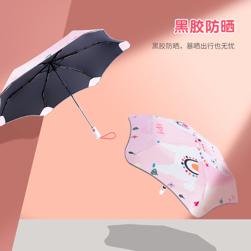 儿童防戳伤防回弹全自动折叠安全伞男童女孩小学生上学晴雨两用伞