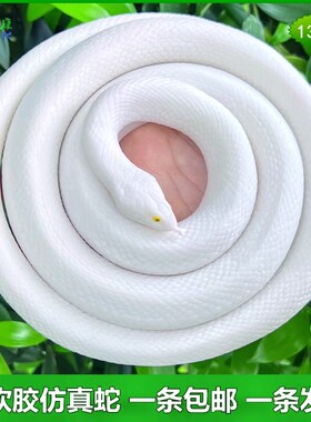 大号软胶蛇仿真蛇白蛇传道具白色蟒蛇儿童玩具假蛇送小蛇动物模型