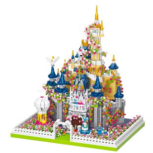 花园城堡微钻小颗粒拼装积木街景立体房间模型男女孩玩具别墅花屋