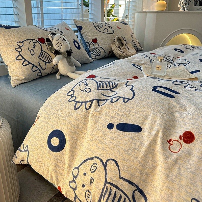 卡通加厚磨毛被套单件秋冬季单个被罩150x200cm230单人未纯棉全棉