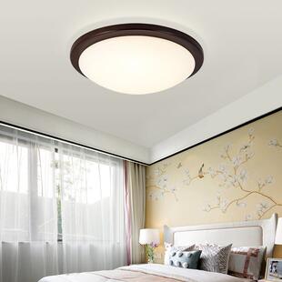 新中式实木吸顶阳台灯简现代灯281圆形卧书房中国风玄关入户室约