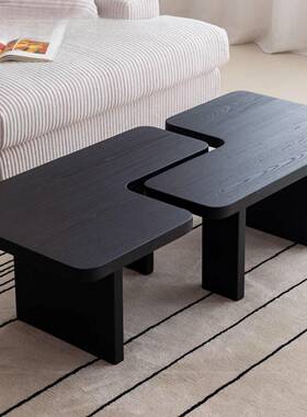 家实JLT客木不规则异形黑色设约计师简茶几厅用小户型创意民宿茶桌