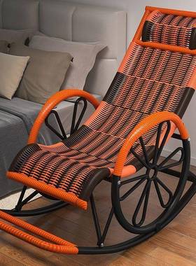 摇藤椅懒成人午睡躺椅客KRC厅阳椅台人老人休椅闲摇摇椅加固懒人