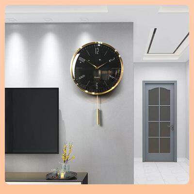 ?轻奢摆F76HT79J钟挂墙挂摆钟钟简现代自动对时大约气时钟客厅202