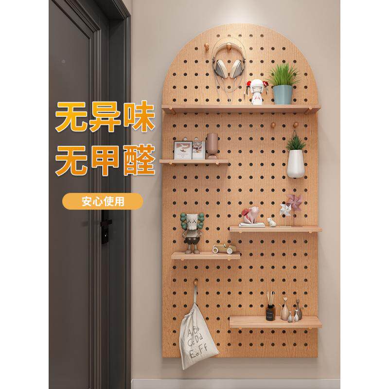 实木洞洞墙置物架木质墙挂墙书架隔壁板收纳架挂见详情板板墙上面