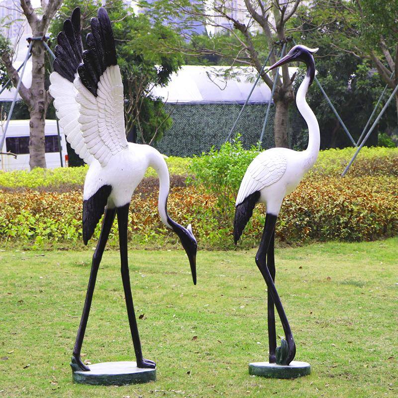 仿真仙鹤丹别鹤摆件户外景观庭院水顶仿真仙鹤池水景装饰玻墅璃钢