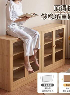 实木柜茶水柜JKC置物家用墙边柜靠客厅储餐物柜收纳架矮柜酒柜边