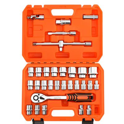 32件套棘1/2综合机修修组套筒扳手32pcs套装工具轮27齿大飞汽组套