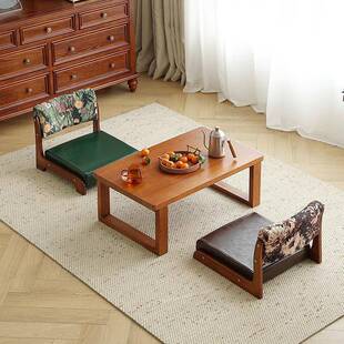 和室榻椅45633腿榻米椅日式靠背椅茶几久坐实木无坐地椅座子卧室飘窗椅