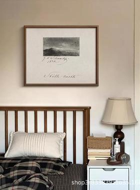 合中风黑画白素描艺术挂法式复古玄关斗柜AXC105古客厅组装饰画20