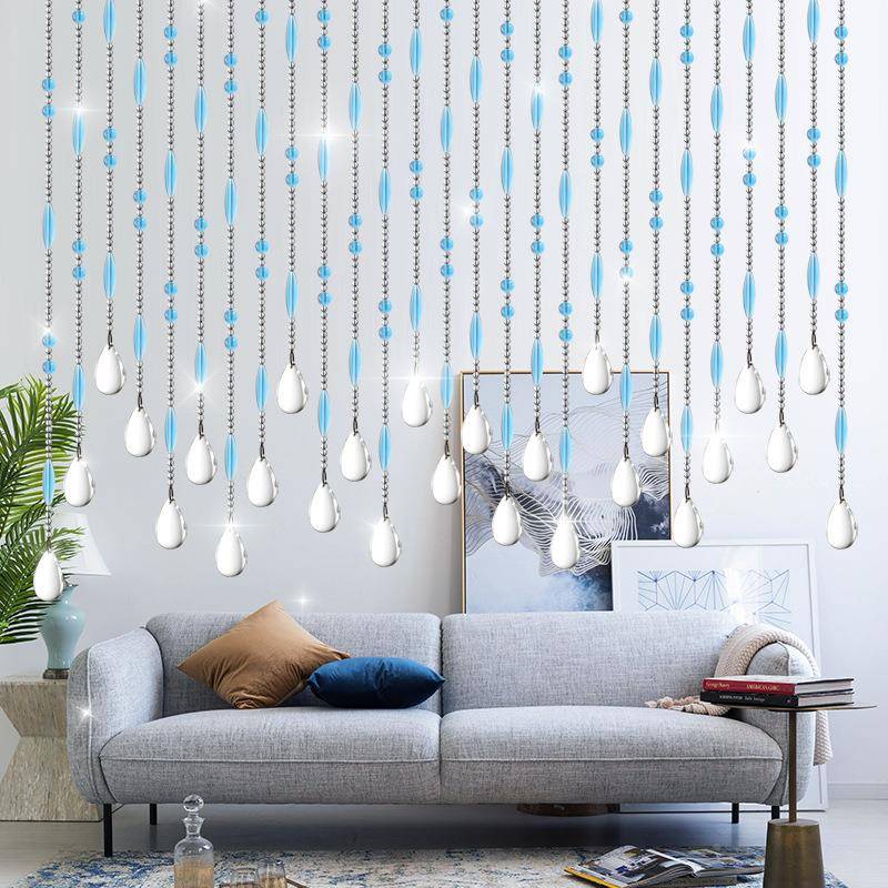 新款现代水晶珠帘简约璀璨厅水晶珠帘门帘挂帘室客卧关玄走廊隔断