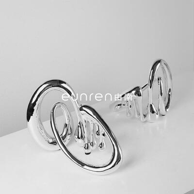 现术代柜件书架摆装饰样FHQ板间柜书子展示柜电镀融化音符抽象艺