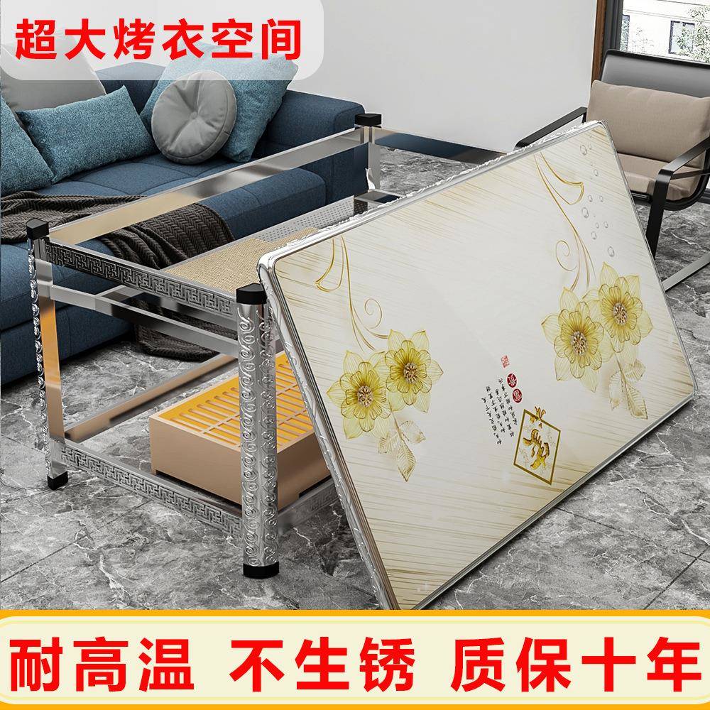 烤华桌豪钢化火玻璃茶几取暖烤火架家用餐桌140*80休闲棋牌娱乐待