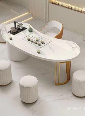 现代岩板约奢岩小户型简客厅泡茶组家用阳台桌椅办公轻室WRQ合茶