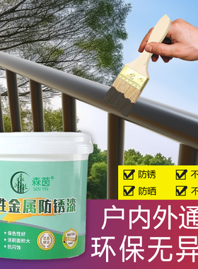 水性金属漆油漆防锈漆栏杆铁门家用自刷涂L料免除锈防腐翻新黑色