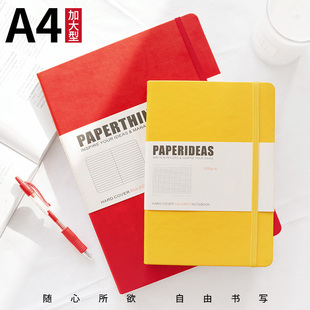 方格.本文艺清新 A4手帐本绑带本大笔记本文具16K大本子加厚大码