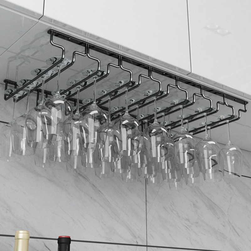 钛黑色SUS304不锈钢红酒杯架倒挂家用高脚杯架悬挂酒杯架吊杯架子,餐饮具,酒架,淘宝优惠券,粉丝福利购,淘宝优惠卷