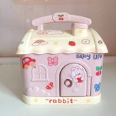 可可储蓄罐密码 箱取卡通存钱罐存小房子小朋友礼物可爱儿童储钱罐