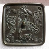 纯铜摆件家居摆件古玩铜器铜镜四神兽