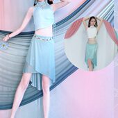 套装 上衣渐变 臀东方网纱百雅千慧2024女舞蹈服巾肚皮舞练功服新款