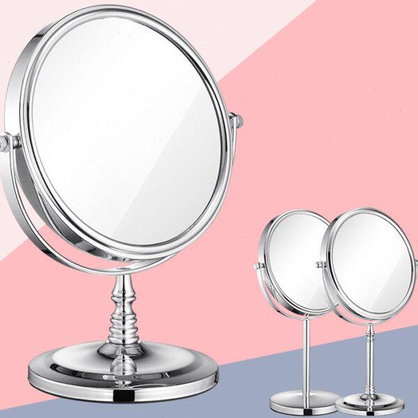 复古化妆镜桌面放大家用化妆镜台式镜子双面卧室梳妆台镜子手持