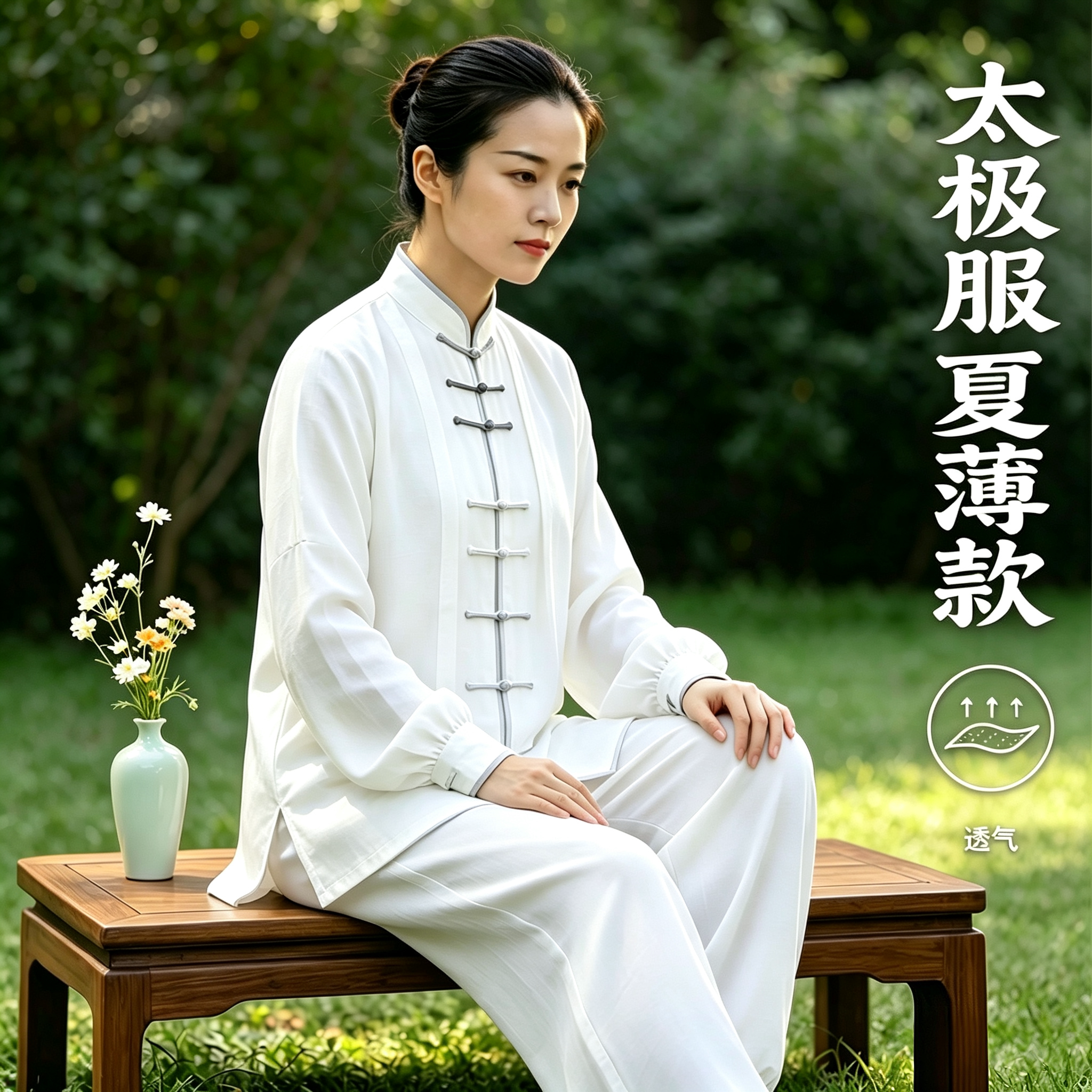太极服女款新款八段锦练功服女夏季薄款太极拳武术服装男长袖套装图片
