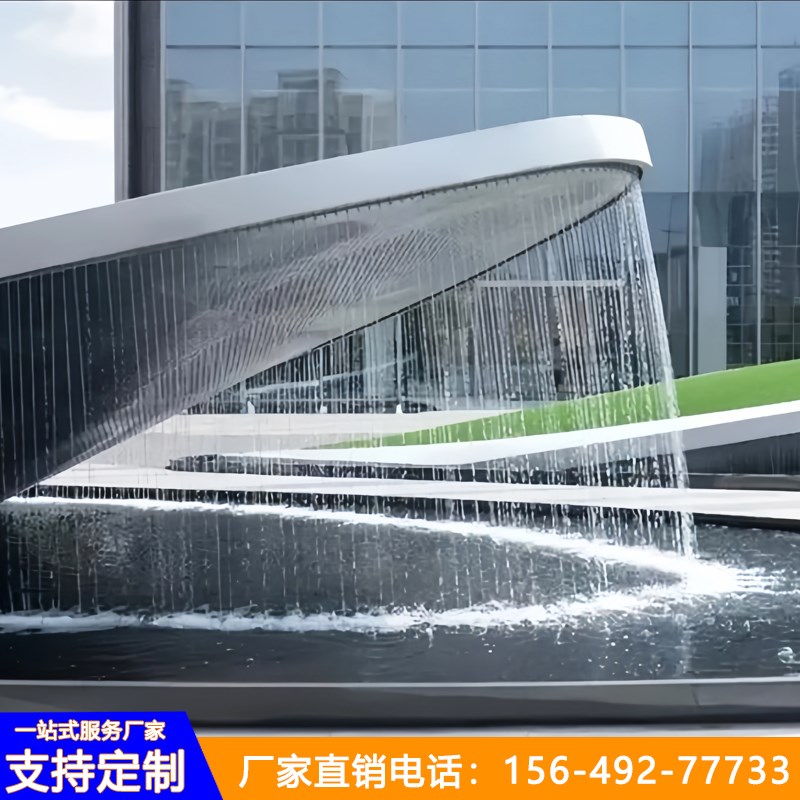 拉线水帘光纤水幕墙景观瀑布屏风室内外流水线帘数字吊线水帘工程