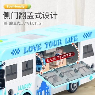 儿童校车宝宝公交车双层巴士益智玩具可开门男孩公共汽车模型3岁