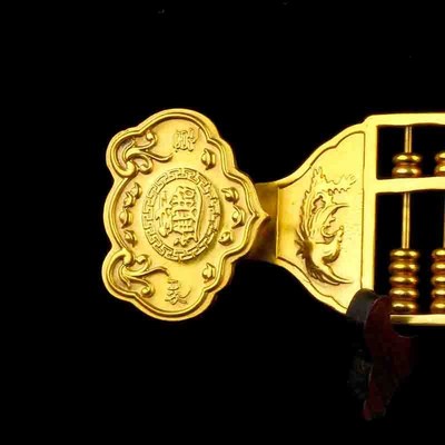 铜算盘摆件实心铜7 8 9 轴算盘办公室前台装饰品工艺品店铺开业礼