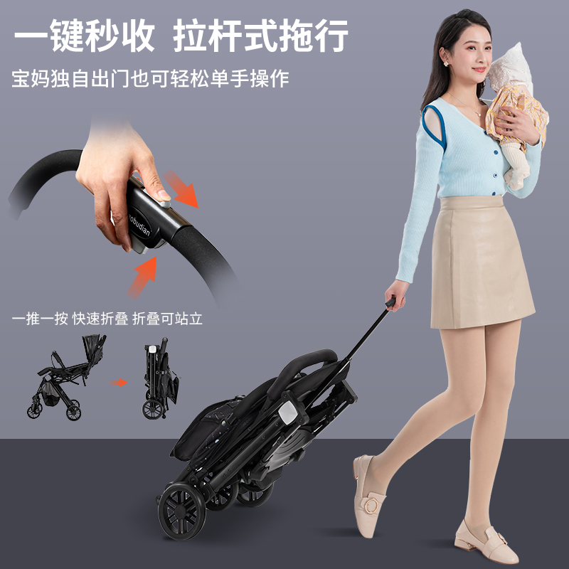 婴儿推车可坐可躺轻便摺叠可携式小宝宝伞车四轮手推车儿童婴儿车