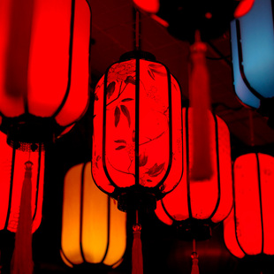 冬瓜新中式 羊皮灯笼新年过年古风阳台G户外大门口防水宫灯挂饰装