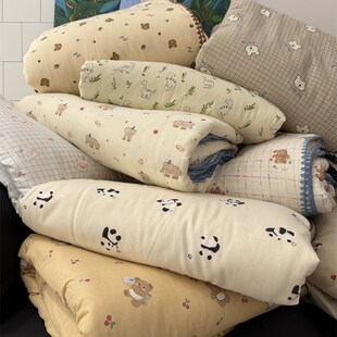 A类卡通双层g纱超舒适可爱萌宠夏凉被单双人被芯空调被可机洗夏季