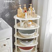 多层墙边厨房三角架洗手间脸盆架卫生间塑料沥水落地式 浴室置物架