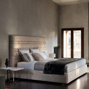 大床轻奢床储物不锈钢 意极简 皮双人床主卧式带磨砂 双人床结婚
