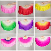 秧歌扇舞蹈扇红色儿童舞蹈扇双面子成人广场舞扇子跳舞扇州真丝胶