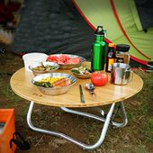 可折叠桌摆摊桌子车载家用露营烧烤帐篷野餐户外便携实木小圆桌
