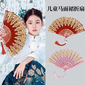 折叠扇用2024扇子儿童国风耐生新款 古风夏天塑料男女扇子 新中式