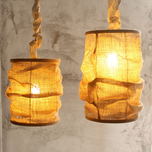 棣原创手工棉麻布灯餐厅客厅书房民E宿个性 酒店灯具自然系工程吊