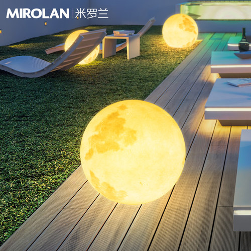 太阳能户外灯庭院落地灯月球灯室外别墅花园灯发光月.亮灯阳台灯