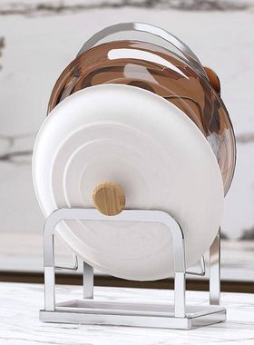 Elias304不锈钢锅盖架壁挂式免打孔上墙锅盖收纳架厨房挂墙置物架