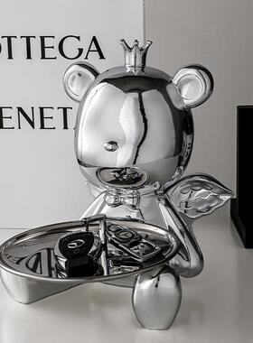 电镀暴熊摆件北欧TM680551玄关入进收门钥匙纳装饰力品客乔厅家居