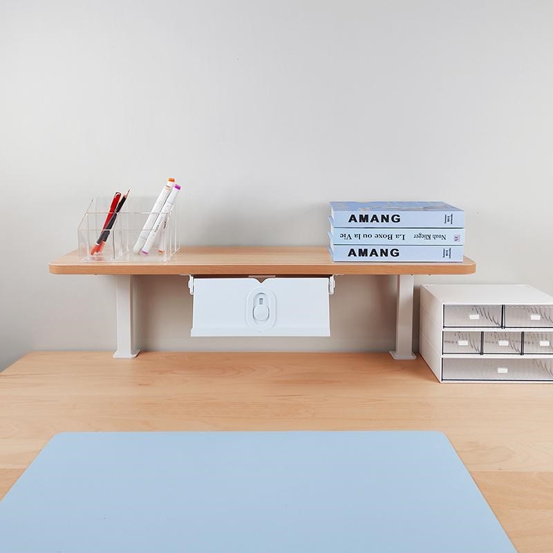 伸缩折叠书桌置物架学习桌上阅读架桌面书架平板T支架实木收纳架
