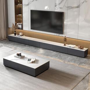 岩板地台茶几伊阳-DSG电视柜组桌合约现代电视机柜厅简电视轻奢极