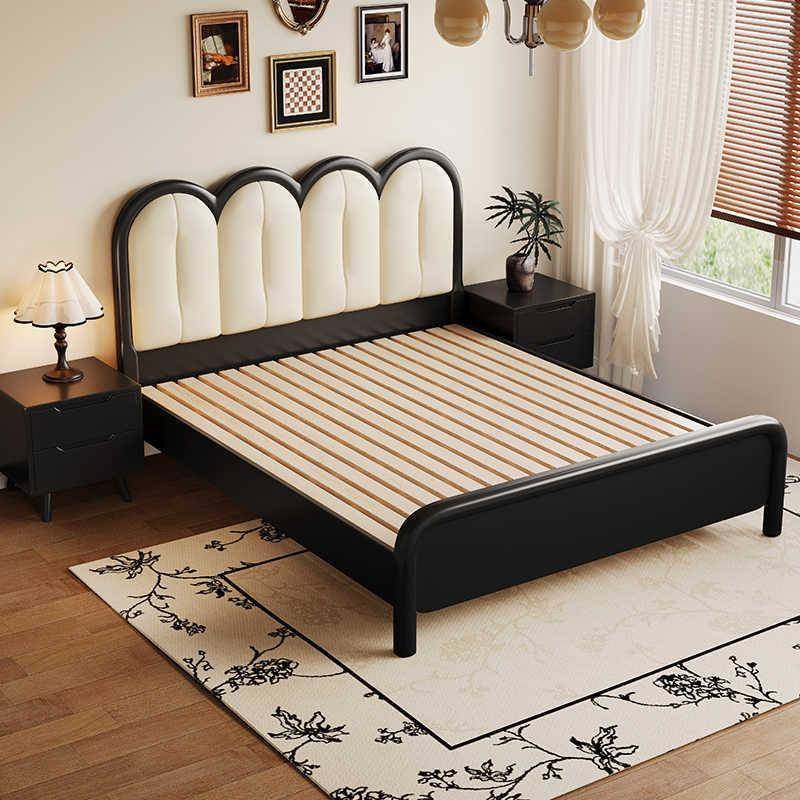 中1古实木软包床.5米单人SXY次卧小型主卧1.8米复古民户宿双风人