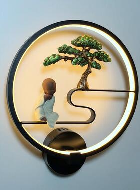 新中式壁灯景客厅简约卧室奢创52643意床头灯楼梯过道电视墙轻极