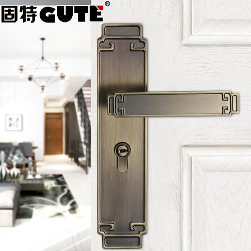 固锁特中式门锁室7A818卧室房间门锁通用型家实木门锁内把手静音